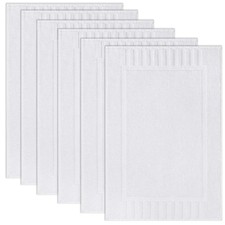 Bath Mat Floor Towel Set - 100 Cotton 22"x34", 6 Pack, White Luxury Absorbent