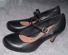 LADIES black  mary jane 1940's style shoe size 4½ D  (EU37.5)   Clarks plus