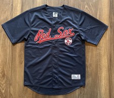 DYNASTY Boston Red Sox MLB Men's Full Button Jersey Sz M Navy Blue, Red, White