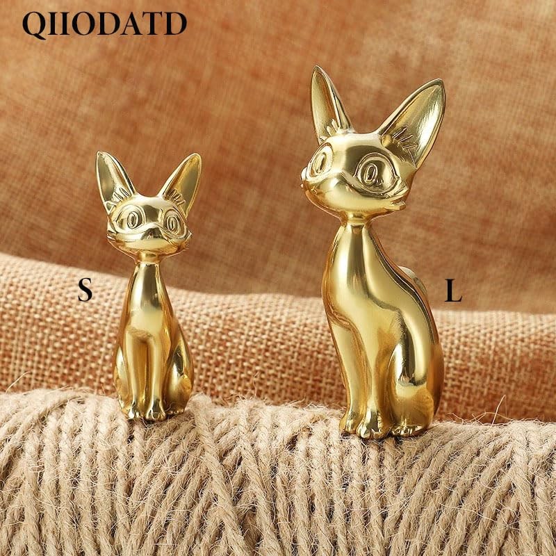Brass Cabinet Knobs (2 Pack) Cute Cat Golden Drawer Knob Kitchen Cabinet Pull...