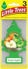Little Trees Hanging Car and Home Air Freshener, Green Apple Scent - Pack of 3