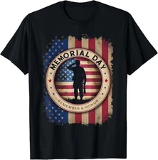 Memorial Day American Flag Remember Honor Veterans Unisex T-Shirt