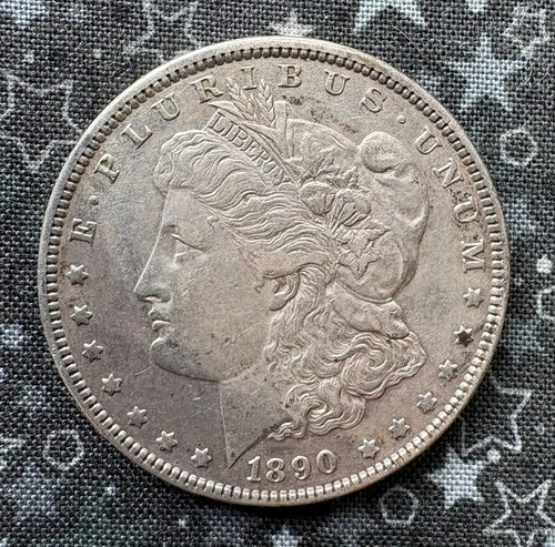 1890 Morgan Silver Dollar US Coin Philadelphia Mint Extremely Fine Circulated