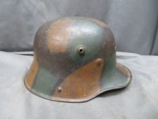 WWI GERMAN MODEL 1916 HELMET W/ ORIGINAL CAMO PAINT-VERY NICE