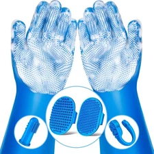 6PCS Pet Grooming Kit for Dogs,Cats and Horses | Dog Washing Gloves | Dog Bath B