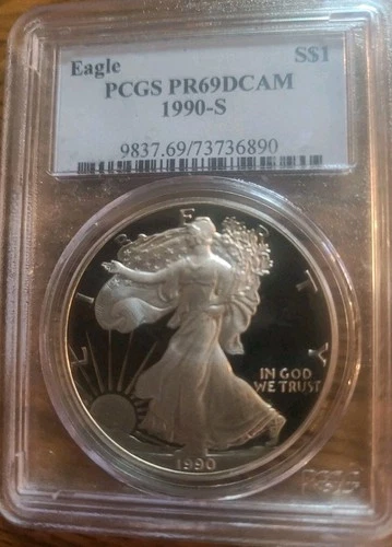 1990 S American Silver Eagle PR69 Deep Cameo PCGS