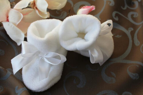 Baptism shoes winter, shoes boots for baptism, white/cream, fleece, to baptismal dress - Picture 1 of 4