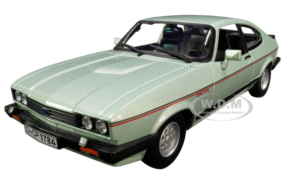 1982 FORD CAPRI LIGHT GREEN METALLIC 1/24 DIECAST MODEL CAR BY 