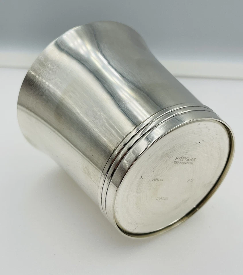 Taza Cartier Antigua Paul Revere Reproducción Plata Esterlina Mango Foto 4 de 4