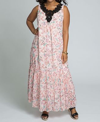 Roaman's Plus size Pale Blush Print Sleeveless Crochet Trim Maxi Dress Size 28W | eBay Roaman's Plus size Pale Blush Print Sleeveless Crochet Trim Maxi Dress Size 28W | eBay