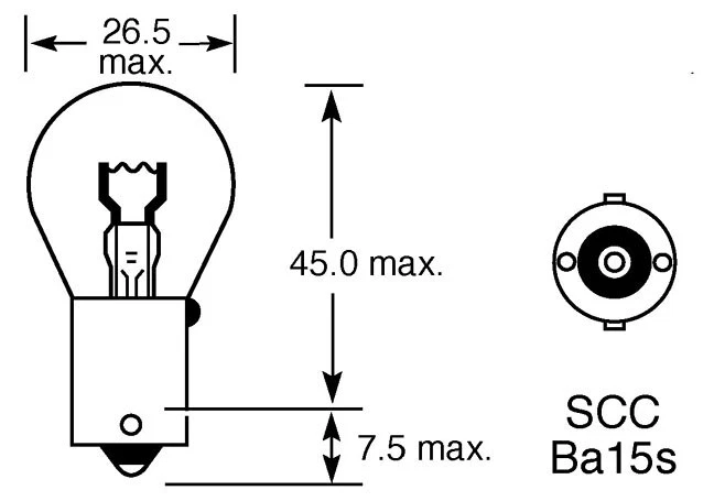 10 x LUCAS LLB382 382 Bulbs P21W 12V 21W  BA15s Stop Indicator Single Filament - Image 3 of 3