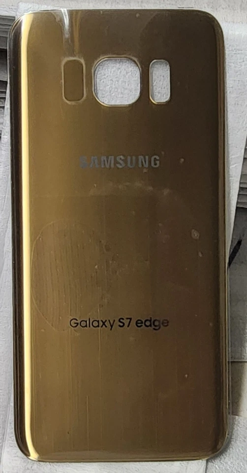 Cubierta trasera de vidrio para puerta de batería original Samsung Galaxy S7 EDGE FABRICANTE DE EQUIPOS ORIGINALES - dorada Foto 4 de 4