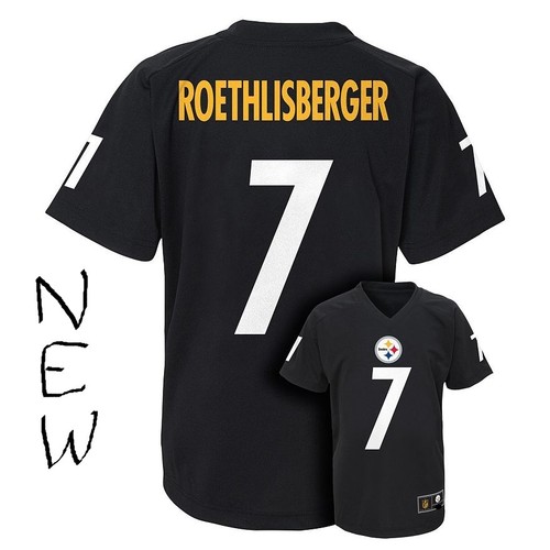 Pittsburgh Steelers NFL 7 Roethlisberger (Black) Jersey Size Youth XL