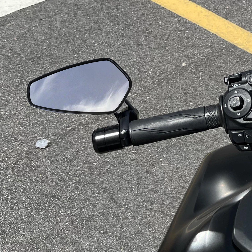 Universal 7/8" Handle Bar End Rearview Side Mirrors for Yamaha Honda Suzuki BMW Foto 2 de 4