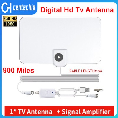 2023 New Indoor Digital HDTV Antenna TV 900 Miles Radius Amplifier DVB -T2 Isdb