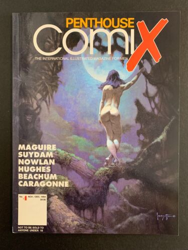 PENTHOUSE COMIX #4 *HIGH GRADE!*  FRAZETTA COVER!  ADULTS ONLY!  LOTS OF PICS! - Picture 1 of 7