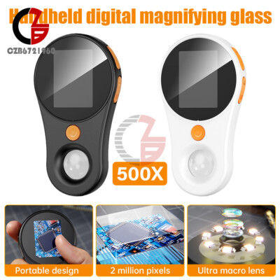 500X Digital Microscope 1080P 2.0inch Video Coin Microscop with Magnifying Glass