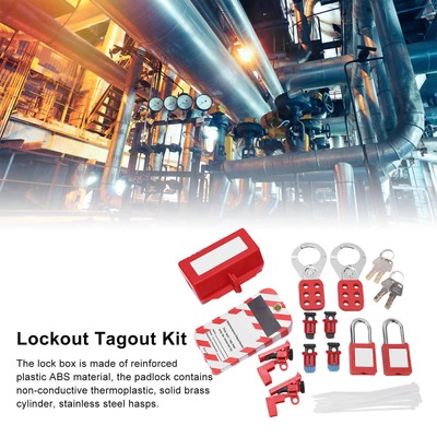 Electrical Circuit Breaker Lockout Tagout Kit Safty Padlock Loto Tags Hasps