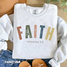 Christian Sweatshirt God Jesus Prayer Bible Verse Religious Scripture Faith Gift