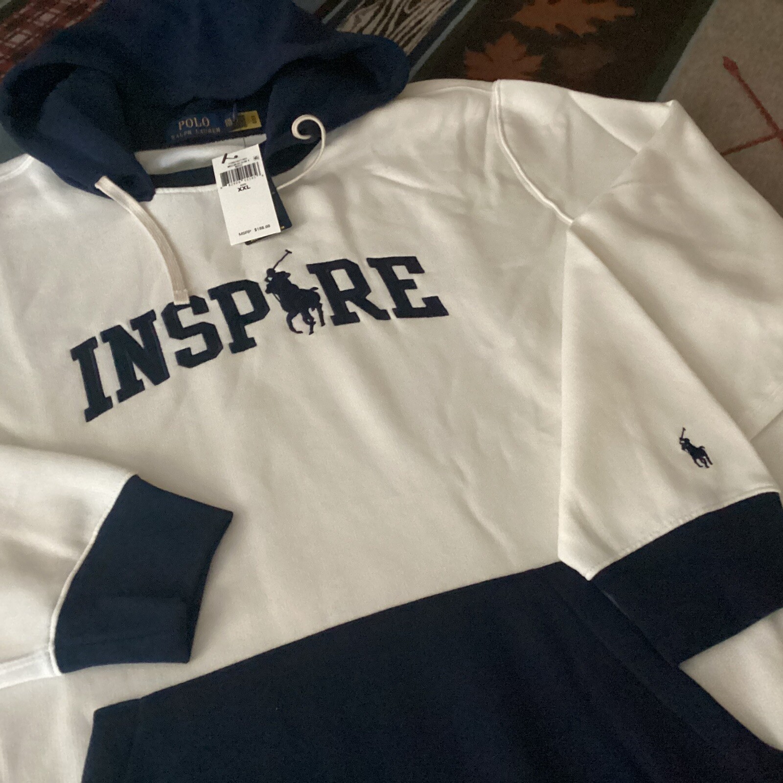 Felpa con cappuccio polo Ralph Lauren Inspire polo logo pony colore blocco cotone pile XXL