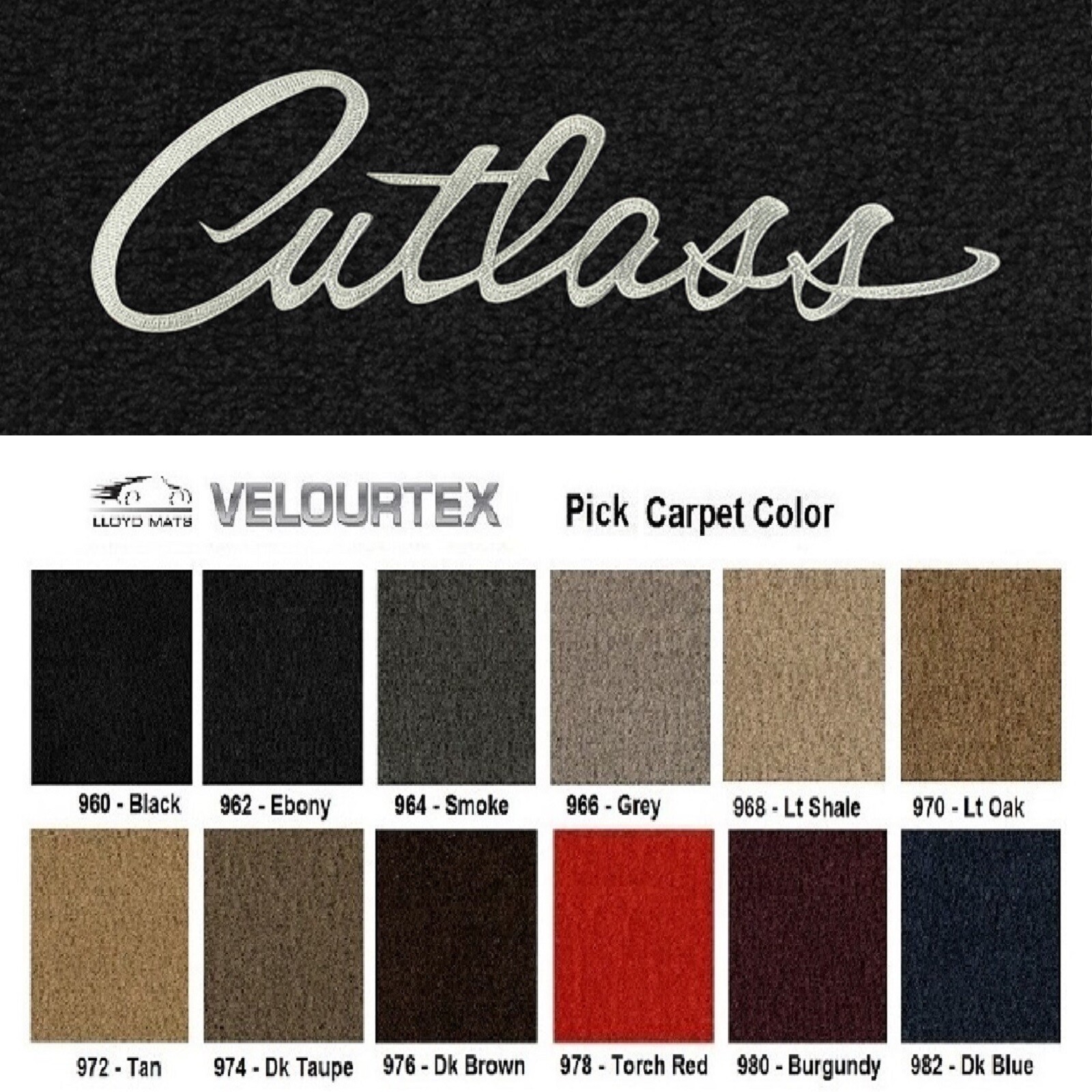 Lloyd Mats Velourtex Oldsmobile Cutlass Custom 4 Pc Floor Mats (1968
