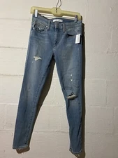 Joes Jeans Skinny Ankle Jeans 27 Atlantic Light Wash Distressed