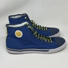 PF Flyers Center Hi Reiss Sneakers Mens 17 Blue Yellow Canvas Retro Shoes