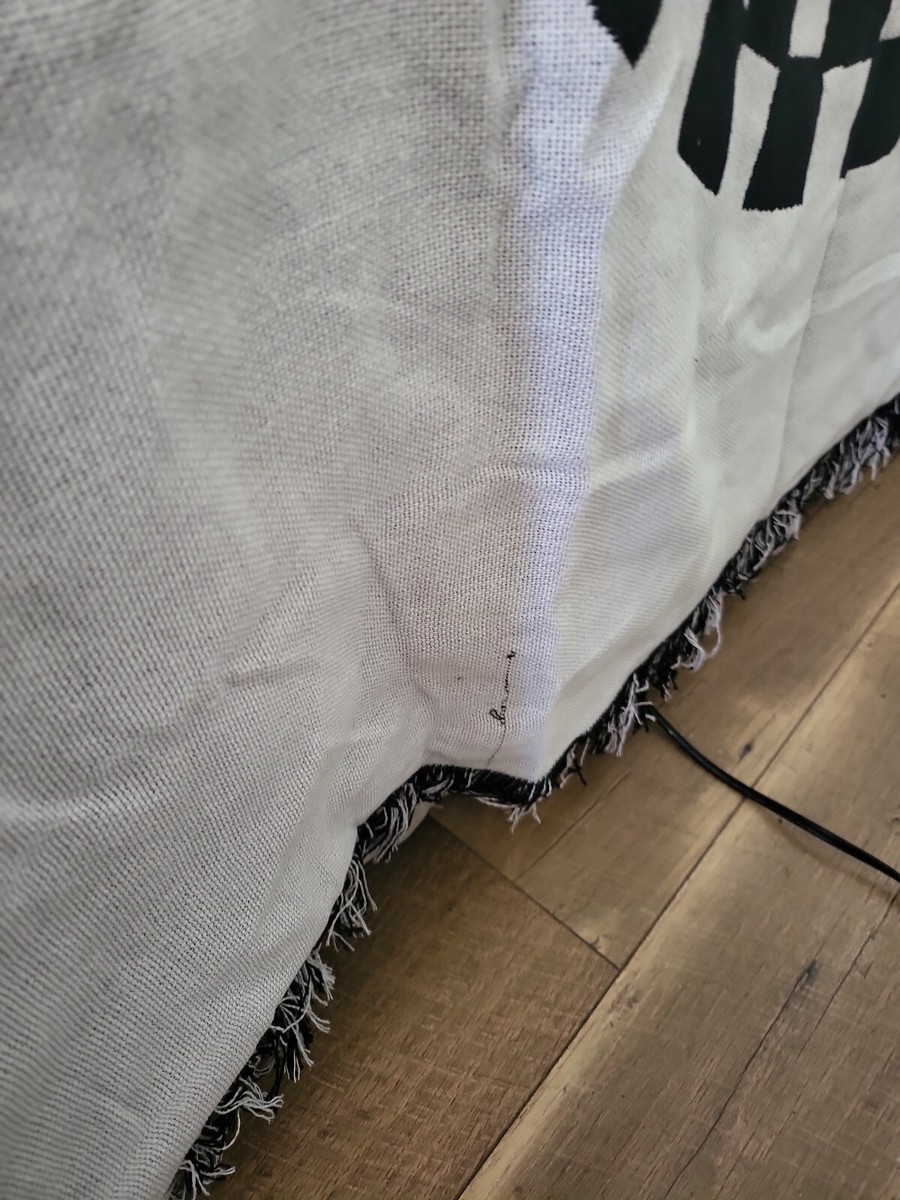 Vans 50 Years Woven Fringe Edge Throw Blanket-Black/White-53