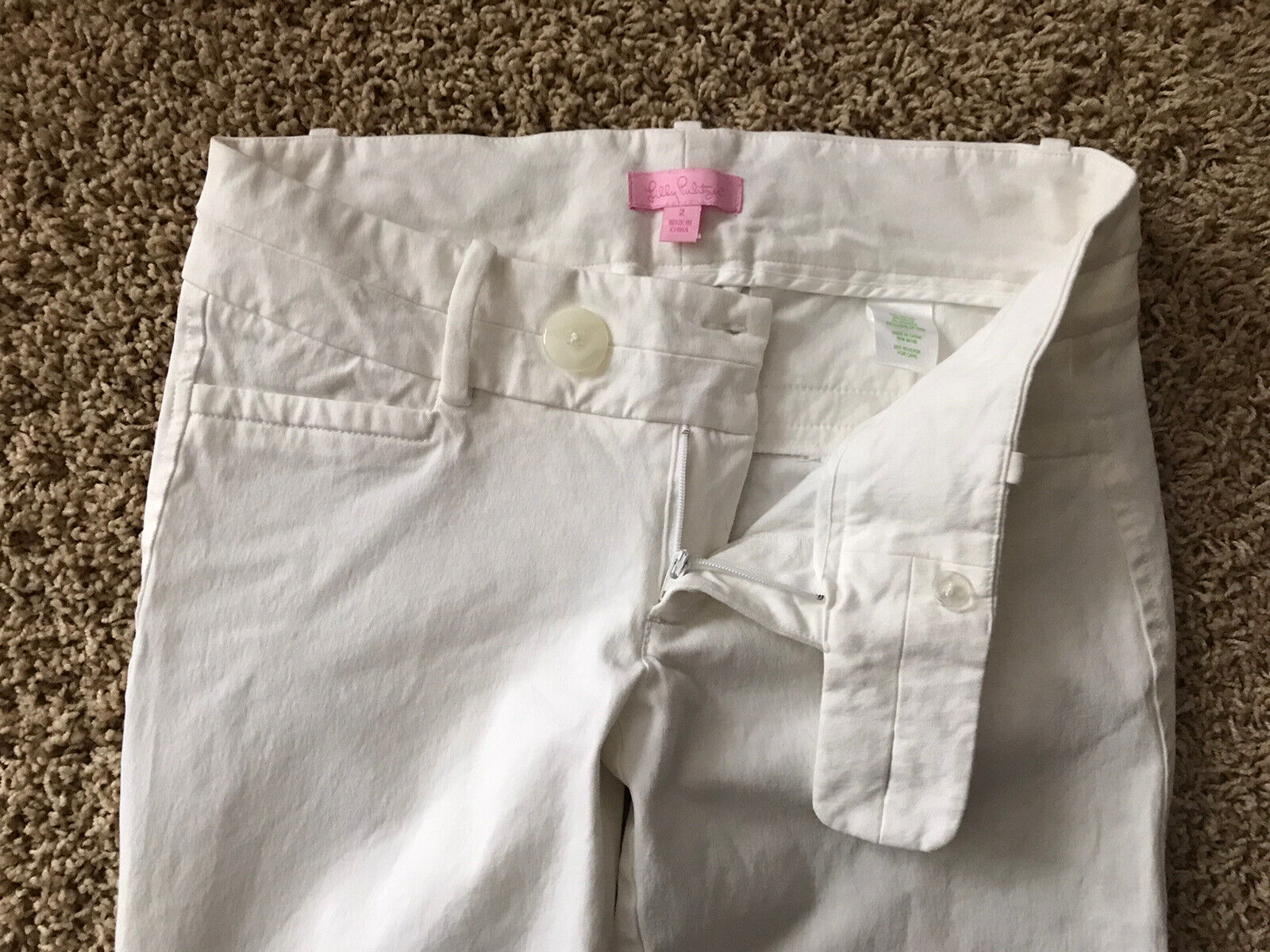 Lilly Pulitzer White Cropped Pants Sz 2 (28x24) - image 6
