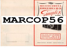 PDF Depliant Microcamera Fotografica 18x24 SIMPLEX DUCATI SOGNO Bologna Anni 50