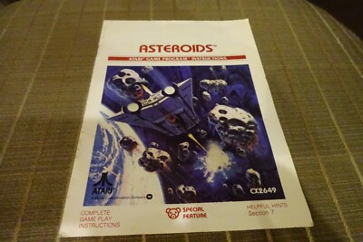 Atari Asteroids 1979 Instruction Booklet Only