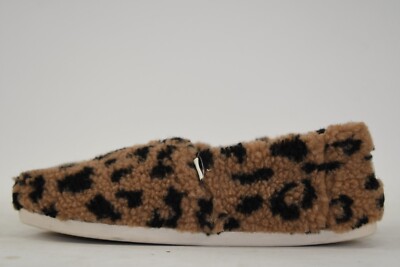 Size 6 TOMS Alpargata Doe Leopard Fleece Sherpa Flats NIB Shoes New Animal Print