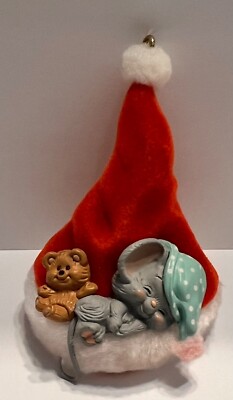 VTG Hallmark Night Before Christmas Hat Hand Crafted Ornament