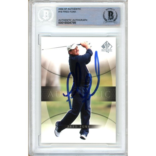 2004 UD SP Authentic #16 Fred Funk Signed Card Auto Beckett Slab PGA Tour Golf