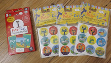 NEW LOT of 4 PETE THE CAT 405 ct reward stickers ABC words flashcards