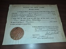 New Your Arrest Warrant 1926 Governor Alfred E. Smith 