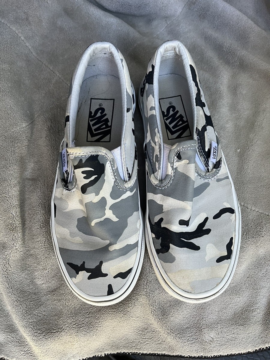VANS Classic Slip On Camo Gray/Black/White outdoor Skate