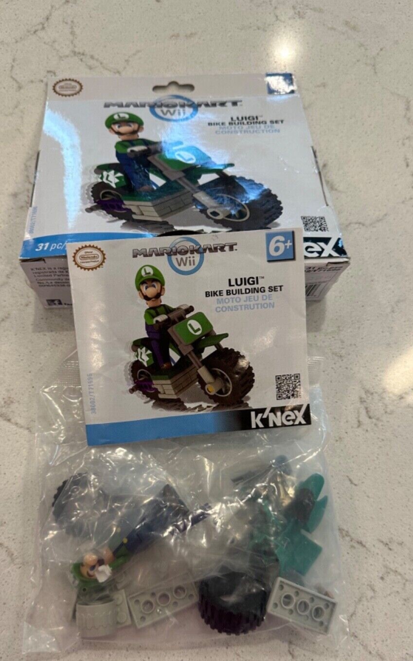New Mario Kart Wii Luigi Standard Bike K&rsquo;nex Building Set 31 Pieces&nbsp;