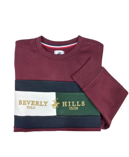 MAGLIA FELPA UOMO GIROCOLLO BEVERLY HILLS-POLO CLUB M L XL XXL 3XL