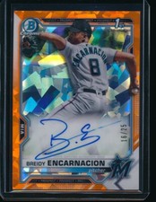 BREIDY ENCARNACION AUTO 2021 Bowman Chrome Sapphire Autograph Refractor #/25 RC