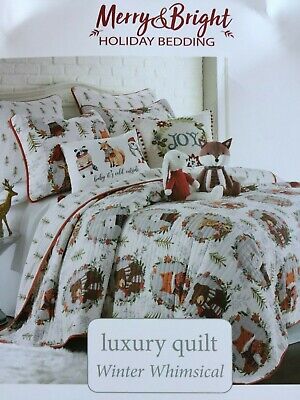Merry Bright Winter Whimsical, Queen Size Holiday Bedding