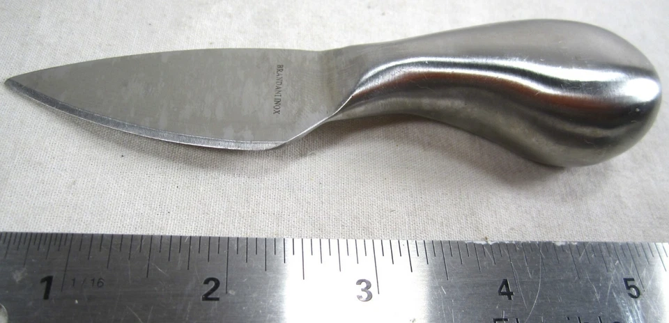 Cuchillo para Queso BRANDANI INOX STEEL CEPILLADO NÍQUEL PLATA Diseño de Una Pieza 5" Foto 3 de 3