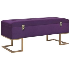 Accent Storage Bench Modern Storage Box Purple Regency Vanity Bench Gold Leg New Ebay