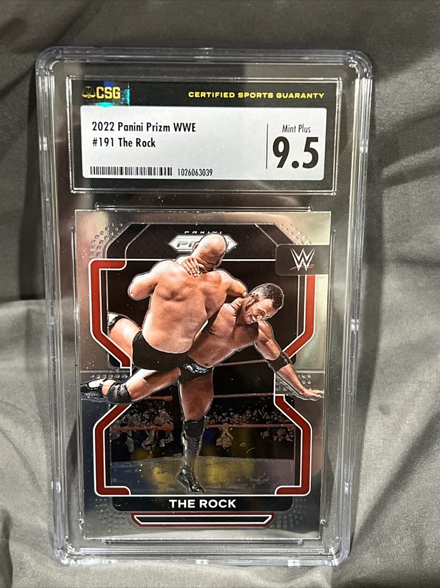 WWE The Rock #191 CSG 9.5 Mint Plus 2022 Panini Prizm low pop