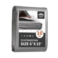 Tarps Heavy Duty Waterproof 6x15 Feet 10Mil Multipurpose Poly Tarp Cover with...