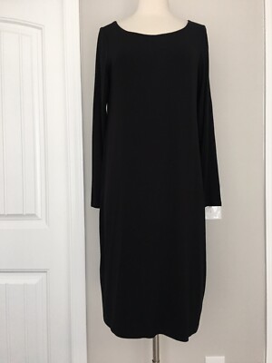 NWT EILEEN FISHER BLACK VISCOSE JERSEY BALLET NECK CUT OUT BACK DRESS SIZE M | eBay NWT EILEEN FISHER BLACK VISCOSE JERSEY BALLET NECK CUT OUT BACK DRESS SIZE M | eBay