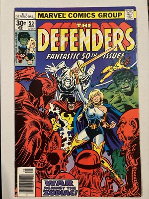 THE DEFENDERS #50 - AUG 1977 - MOON KNIGHT APPEARANCE! - CENTS COPY!
