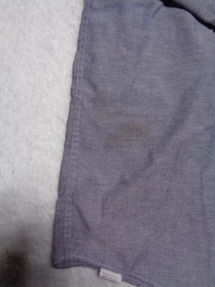 Camisa de vestir Haggar para hombre talla 16 34/35 gris con botones manga larga sin arrugas Foto 4 de 4