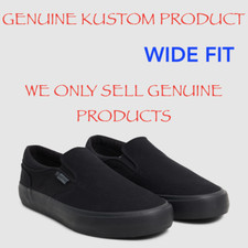 KUSTOM WIDE SLIP ON BLACK SHOES SNEAKERS RUNNERS BRAND NEW WITH TAGS