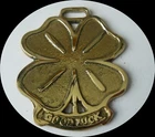 GOOD LUCK FOUR LEAF CLOVER     Horse brass (N191)